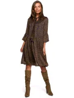 S237 Šifonové šaty se zavazováním u krku - model 3