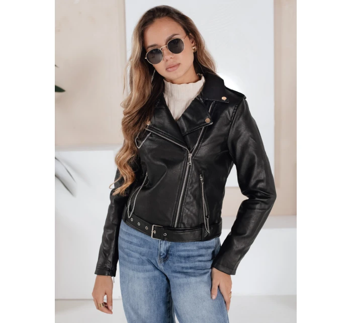 Dámská kožená bunda ramones černá FashionStreet TY5200