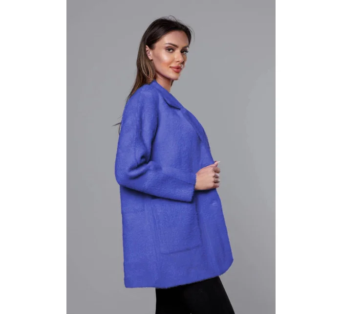 Krátký vlněný přehoz přes oblečení typu alpaka v chrpové barvě model 18059151 - MADE IN ITALY