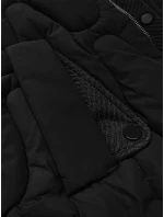 Černá krátká zimní bunda s ozdobnou kapucí S'west (B8261-1) Černá krátká zimní bunda s ozdobnou kapucí S'west (B8261-1)
