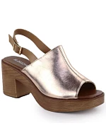 Dámské zlaté sandály na jehlovém podpatku M.Daszynski model 22051585 - M. Daszyński