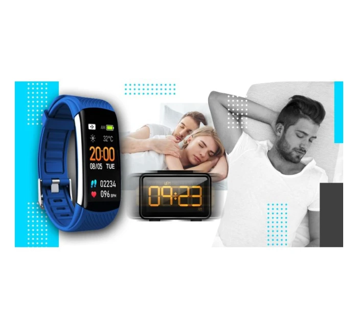 GIEWONT Smartwatch Black and Blue 2 Stripes GW200-7