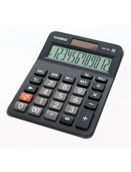 Kancelářská kalkulačka Casio Mx-12B, 12místná, 106,5x147mm, černá