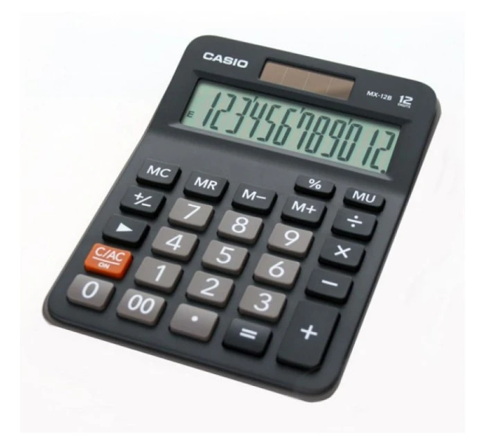 Kancelářská kalkulačka Casio Mx-12B, 12místná, 106,5x147mm, černá