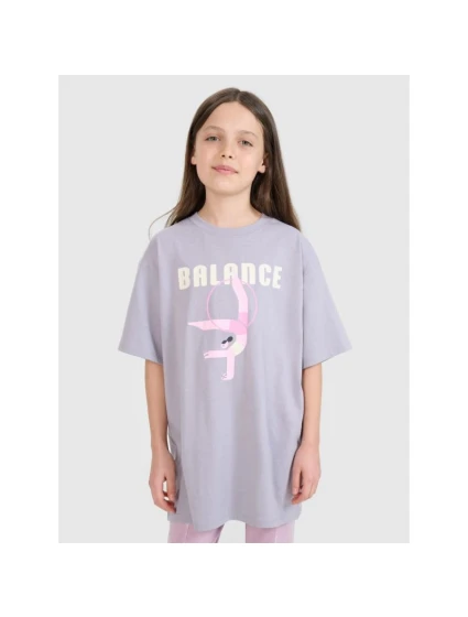 Dívčí tričko oversize s potiskem 4F 4FJRSS25TTSHF2646-25S