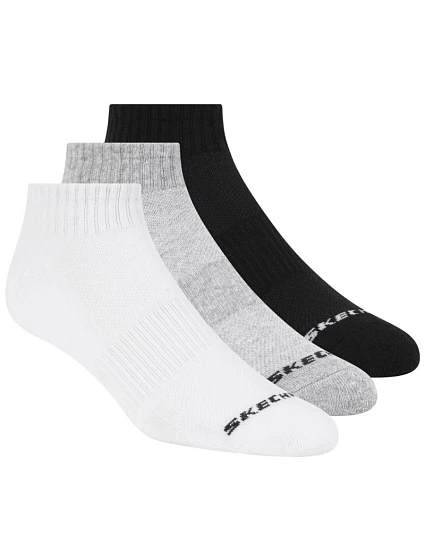 Skechers 3pk Unisex Terry Qtr Crew S111035-107 bílé 43–46
