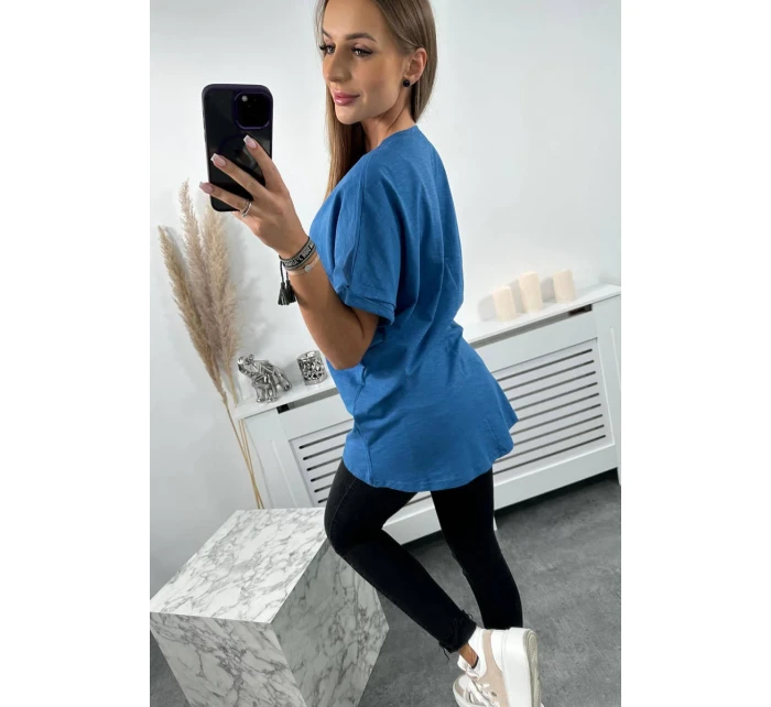 Bavlněná halenka s džínovou kapsou Bavlněná halenka s džínovou kapsou