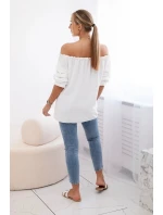Španělská halenka s ozdobnými rukávy ecru Španělská halenka s ozdobnými rukávy ecru