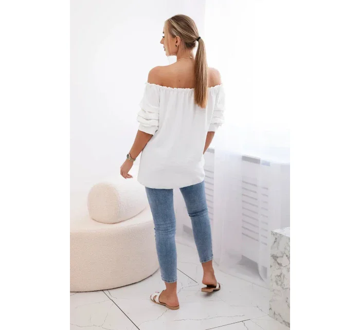 Španělská halenka s ozdobnými rukávy ecru Španělská halenka s ozdobnými rukávy ecru