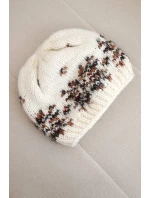 Dámská zimní vlněná čepice s ozdobnými krystalky K399 černá