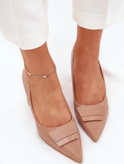Lodičky Na Podpatku S Dekorací Tmavě Béžové model 21704585 - Boto