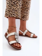 Dámské ploché sandály s ozdobami Sergio Leone White Dámské ploché sandály s ozdobami Sergio Leone White