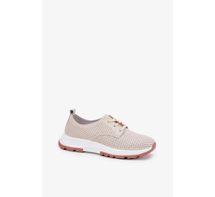 Dámské kožené polobotky s připínacím doplňkem Artiker – béžové