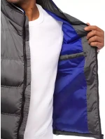 FashionStreet šedá pánská prošívaná vesta TX4087