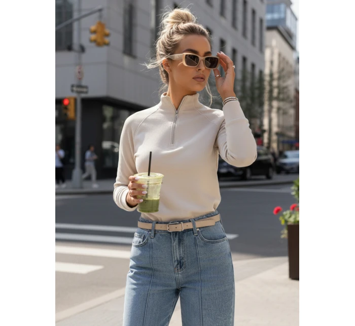 Dámská mikina se stojáčkem béžová Dstreet model 21996350 - FashionStreet