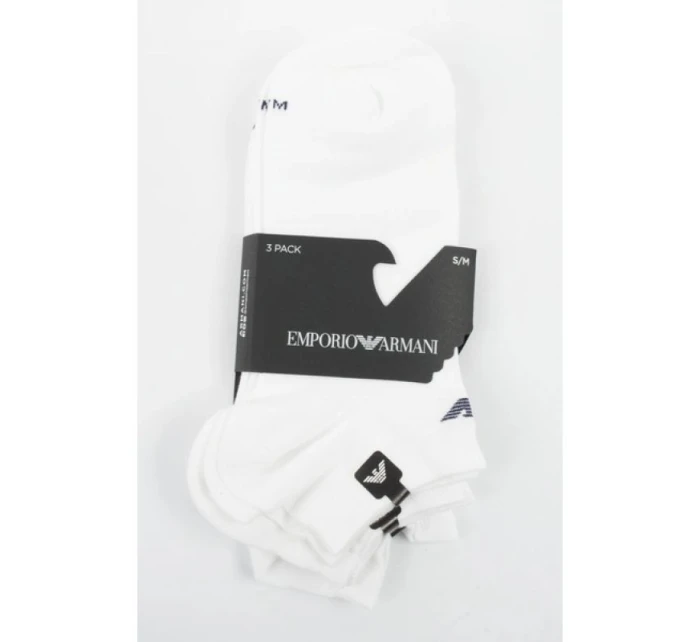 Emporio Armani Calza ponožky na nohy bavlněné bílé pohodlné 3-Pack Emporio Armani Calza ponožky na nohy bavlněné bílé pohodlné 3-Pack
