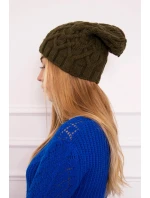 Fleecová čepice Sonia model 18749895 khaki - K-Fashion Fleecová čepice Sonia model 18749895 khaki - K-Fashion