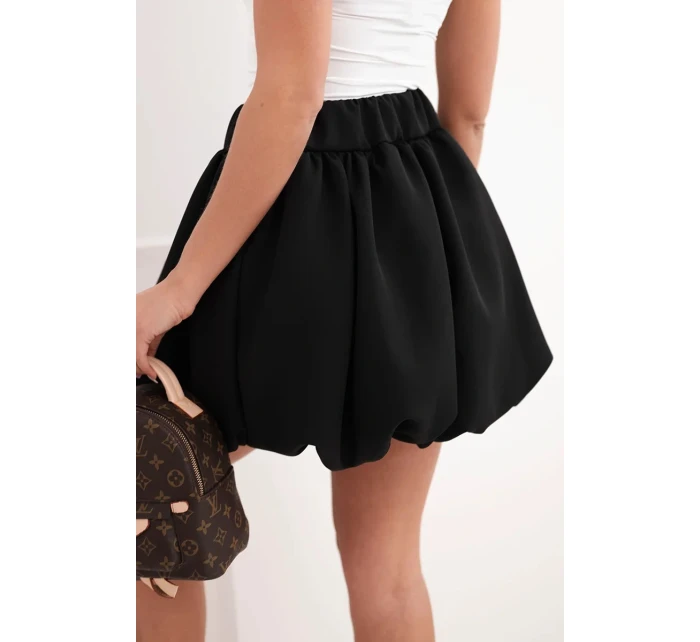 Dámská viskózová sukně balónová s gumou v pase černá