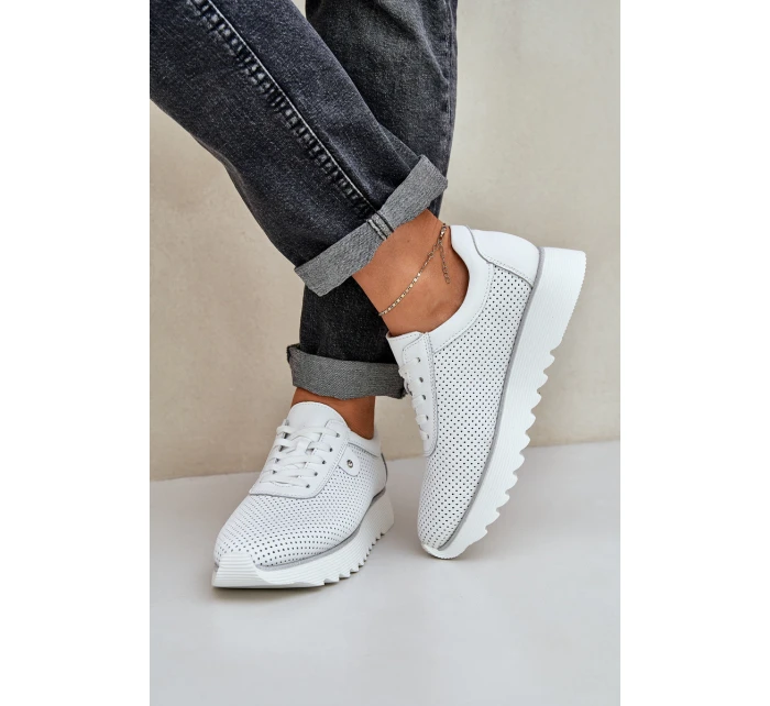 Kožené Sportovní Boty Na Platformě S D&A Bílé model 21686182 - S.Barski