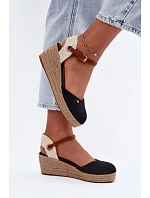 Dámské sandály Espadryle na platformě Wrangler 20261087-25Y Černé Dámské sandály Espadryle na platformě Wrangler 20261087-25Y Černé