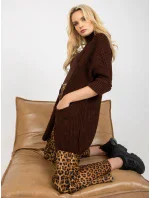 Dámský svetr LO SW LK 3002 kardigan.98P tmavě hnědý Dámský svetr LO SW LK 3002 kardigan.98P tmavě hnědý