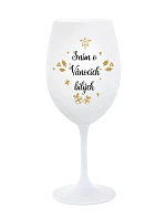 SNÍM O VÁNOCÍCH BÍLÝCH - bílá sklenice na víno 350 ml