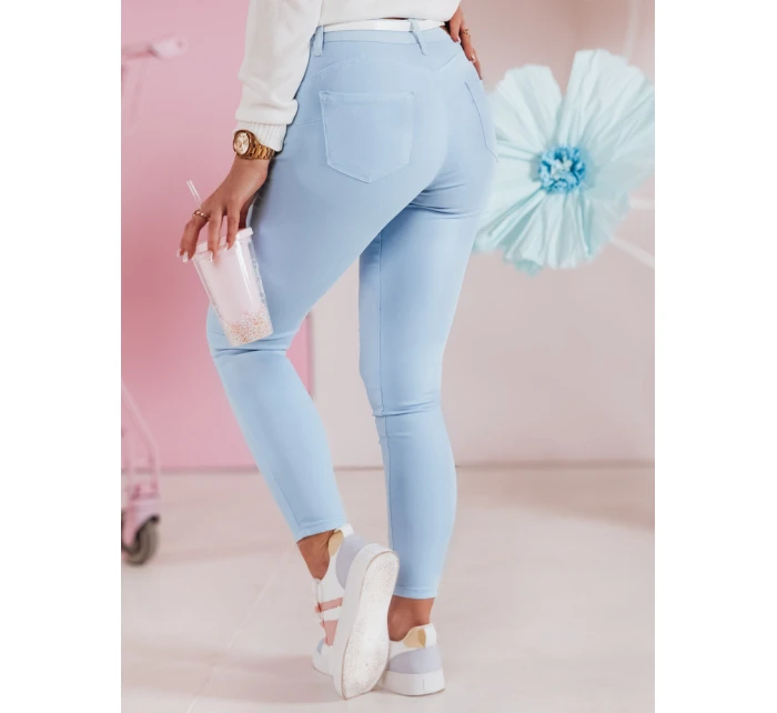 Dámské úzké kalhoty s páskem VIVASKIN modré FashionStreet UY2428