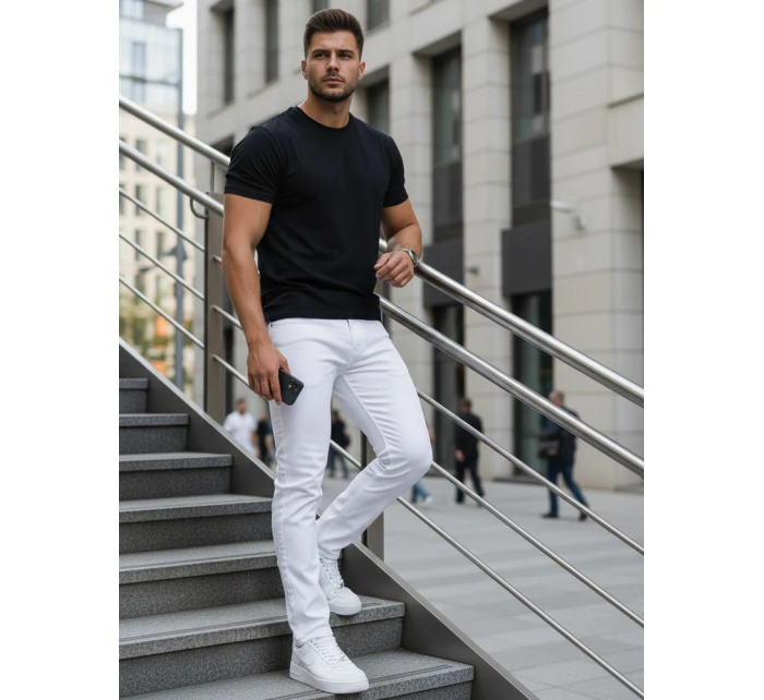 męskie slim fit białe model 22022542 - FashionStreet