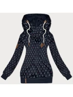 Tmavě modrá vzorovaná dámská mikina model 21310484 - 6&8 Fashion