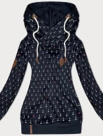 Wzorzysta bluza damska ciemny granat (2304)