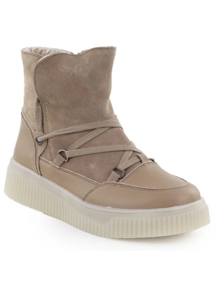 Dámské béžové kožené boty Filippo DBT7162