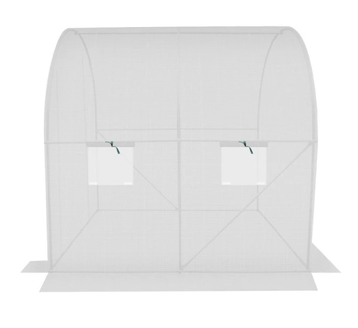 ZAHRADNÍ TUNEL 200x200x200 cm PE BÍLÁ OCELOVÁ KONSTRUKCE