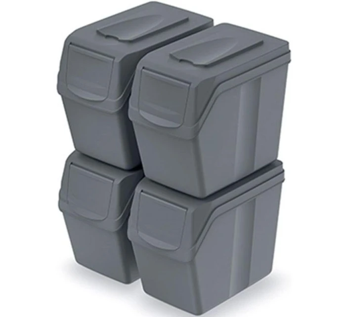 Odpadkový koš 20 l SORTIBOX SET4 PACKY ŠEDÉHO KAMENE dětské
