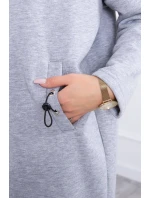 Zateplená dlouhá mikina šedá