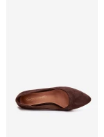 Eko semišové lodičky model 21821736 čokoládové - SERGIO LEONE Eko semišové lodičky model 21821736 čokoládové - SERGIO LEONE