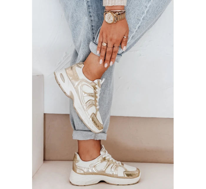 Dámské tenisky s plochou podrážkou GLISSWALK gold FashionStreet ZY1002