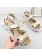 Pohodlné sandály na suchý zip Rieker W RKR691 beige