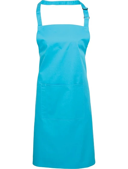 Premier PR 154 Zástěra s laclem a kapsou na břiše "Colours" 39.0154 turquoise Premier PR 154 Zástěra s laclem a kapsou na břiše "Colours" 39.0154 turquoise