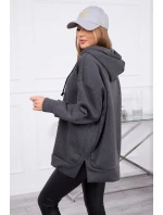Zateplená mikina se zipem na boku grafitová