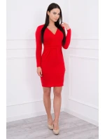 Přiléhavé šaty s výřezem pod prsy červené barvy Přiléhavé šaty s výřezem pod prsy červené barvy