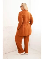 Dámský komplet Plus Size model 21399806 camelový - K-Fashion