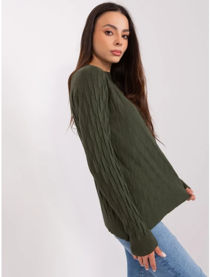 Svetr AT SW model 20742387 tmavě khaki - FPrice Svetr AT SW model 20742387 tmavě khaki - FPrice