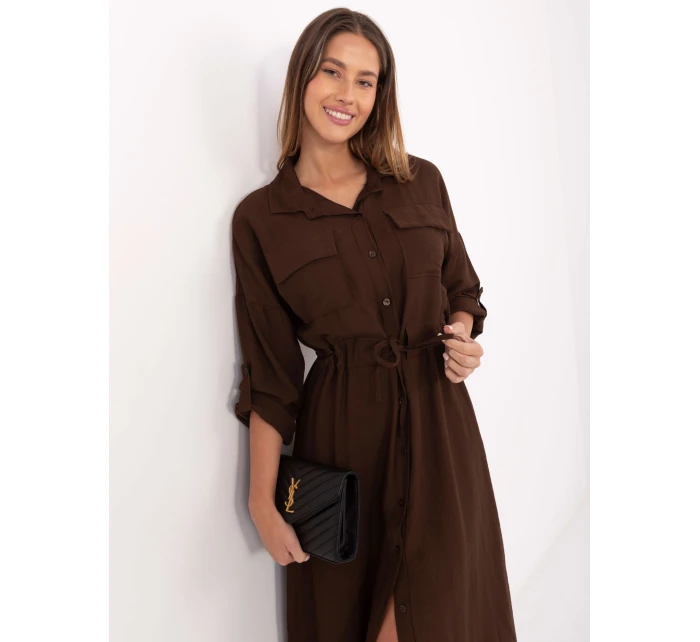 Sukienka MI SK model 21724622 ciemny brązowy - FPrice Sukienka MI SK model 21724622 ciemny brązowy - FPrice