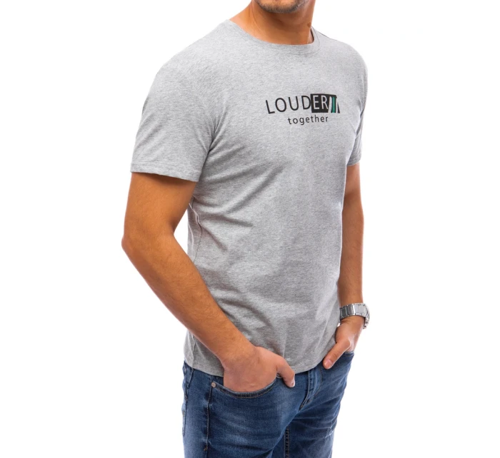 Pánské tričko s potiskem světle šedé FashionStreet RX4727