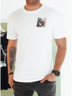 Pánské bílé tričko s potiskem Dstreet RX5481 Pánské bílé tričko s potiskem Dstreet RX5481
