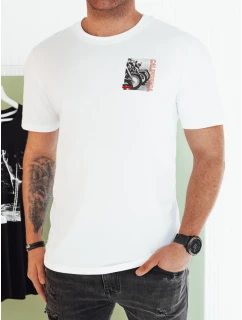 Pánské bílé tričko s potiskem FashionStreet RX5481