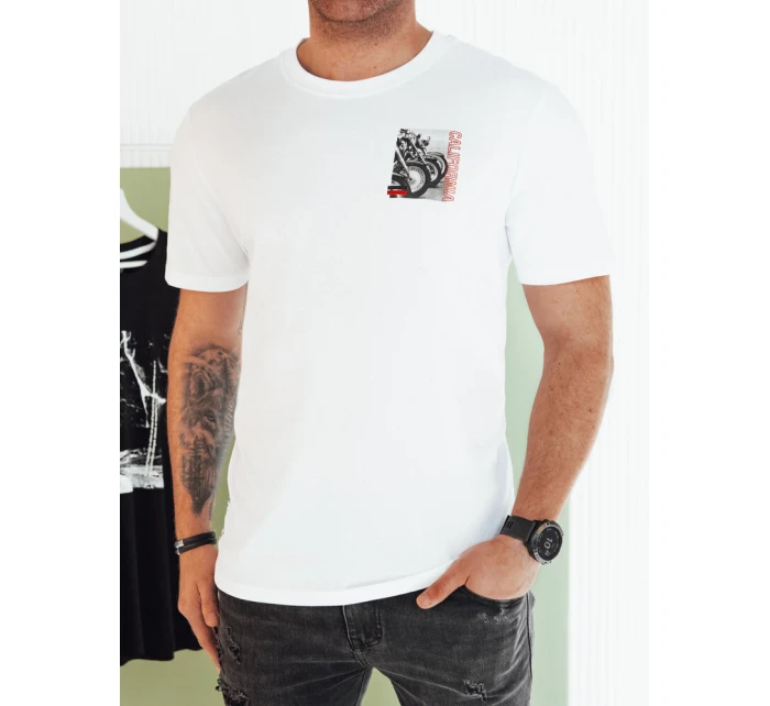 Pánské bílé tričko s potiskem FashionStreet RX5481