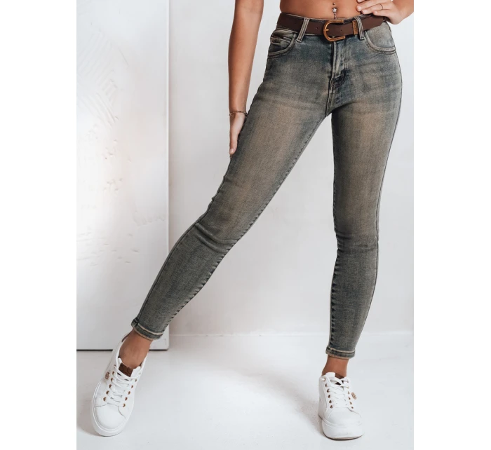 Dámské úzké džíny s páskem modré FashionStreet UY2810 Dámské úzké džíny s páskem modré FashionStreet UY2810