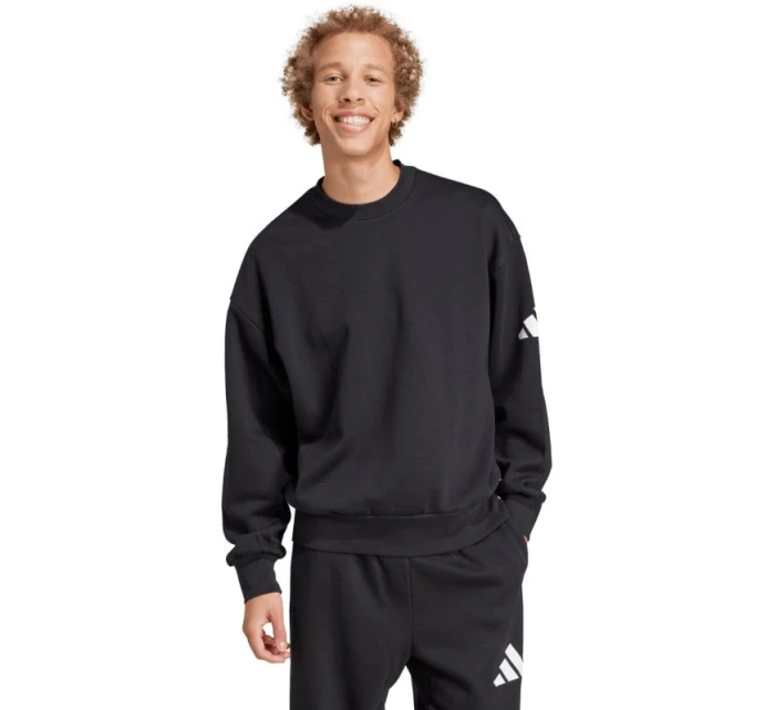 Pánská mikina adidas Essentials Loose Fit 3 Bar Logo černá JF3542 pánská