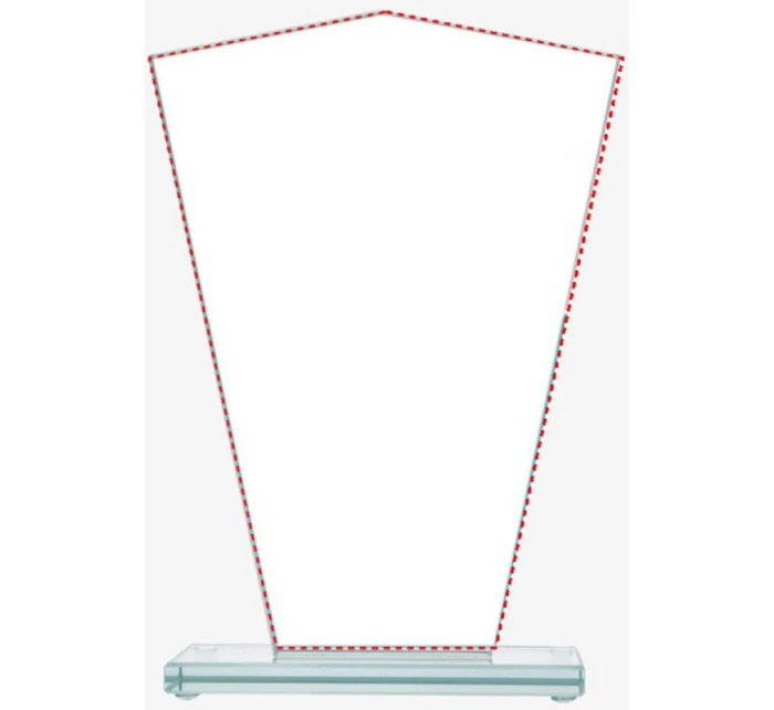 Skleněná trofej s matným podstavcem